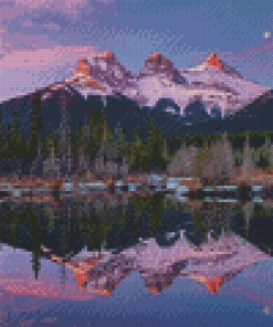 The Three Sisters Mountains Sunset Diamond Paintings