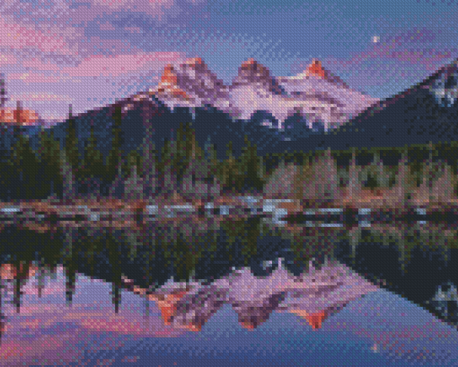 The Three Sisters Mountains Sunset Diamond Paintings