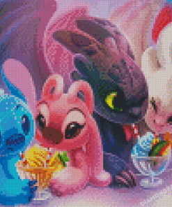 Toothless And Stitch Diamond Paintings