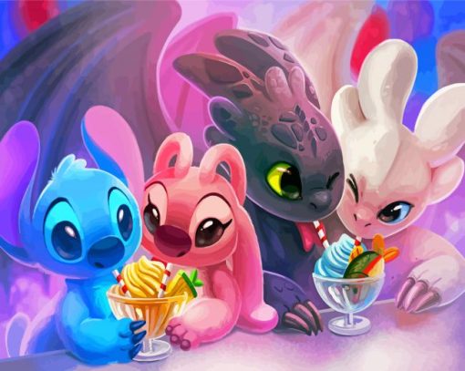 Toothless And Stitch Diamond Paintings