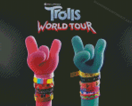 Trolls World Tour Musical Film Poste Diamond Paintings