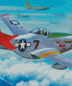 Tuskegee Airmen Military Unit Planes Diamond Painting