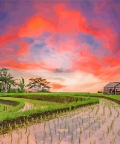 Ubud Bali At Sunset Diamond Paintings