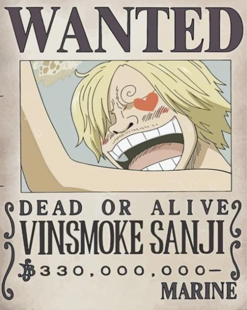 Vinsmoke Sanji One Piece Wanted Diamond Paintings