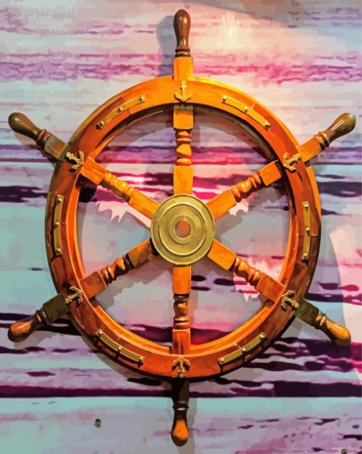 Vintage Ship Wheel Diamond Paintings