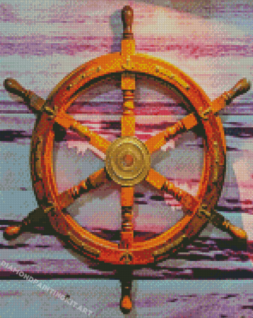 Vintage Ship Wheel Diamond Paintings