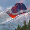 Volcano And Snow Art Diamond Paintings