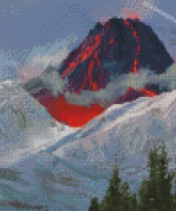 Volcano And Snow Art Diamond Paintings