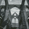 Wales Tintern Abbey Black And White Diamond Paintings