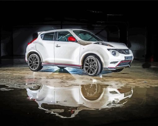 White Nissan Juke Reflection Diamond Paintings