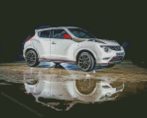 White Nissan Juke Reflection Diamond Paintings