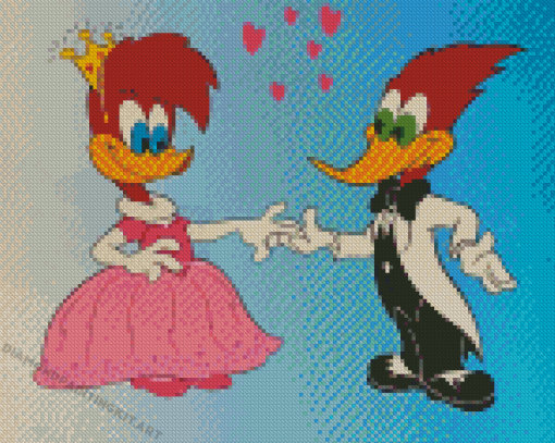 Winnie And Woody Woodpecker Diamond Paintings