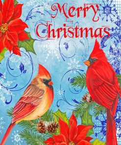 Winter Christmas Cardinals Poster Diamond Paintings