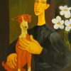 Woman With Dog Diamond Paintings