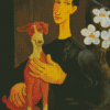 Woman With Dog Diamond Paintings