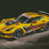 Yellow C7 Corvette Sport Car Diamond Paintings