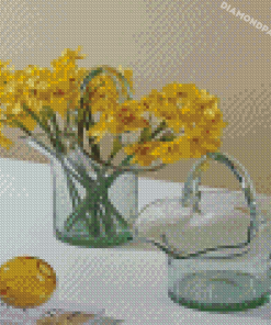 Yellow Freesia Flowers Diamond Paintings