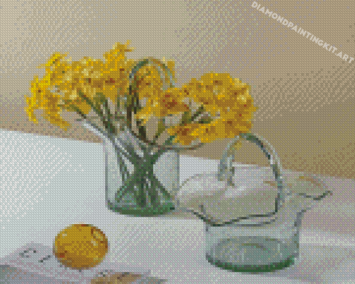 Yellow Freesia Flowers Diamond Paintings