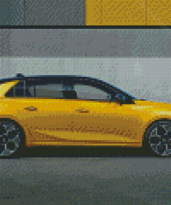 Yellow Megane Luxury Car Diamond Paintings