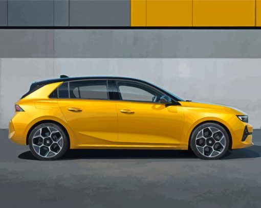 Yellow Megane Luxury Car Diamond Paintings