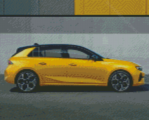 Yellow Megane Luxury Car Diamond Paintings