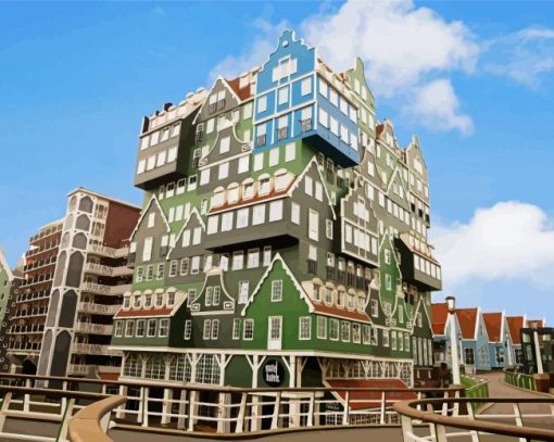 Zaandam Netherlands Buildings Diamond Paintings