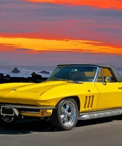 Aesthetic Yellow Corvette Diamond Paintings