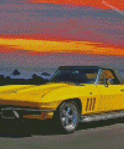 Aesthetic Yellow Corvette Diamond Paintings