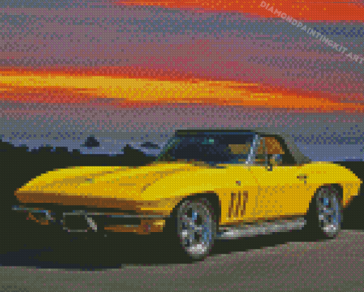 Aesthetic Yellow Corvette Diamond Paintings