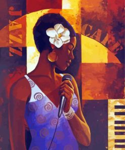 Aesthetic African Woman Singing Diamond Paintings