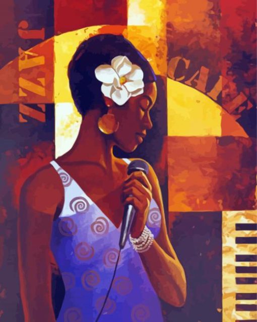 Aesthetic African Woman Singing Diamond Paintings