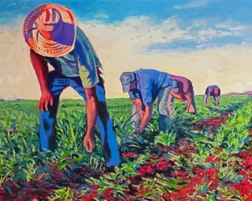 Aesthetic Farming With Workers Diamond Paintings