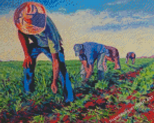 Aesthetic Farming With Workers Diamond Paintings