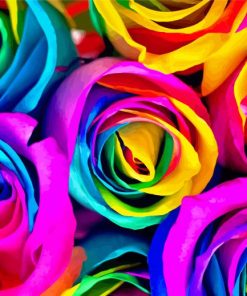 Aesthetic Rainbow Flowers Diamond Paintings