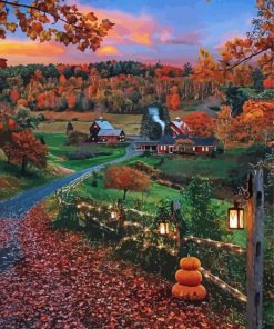 Autumn New England Countryside Diamond Paintings