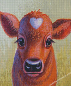 Baby Brown Cow Diamond Paintings