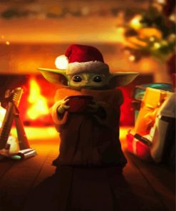 Baby Yoda Santa Diamond Paintings