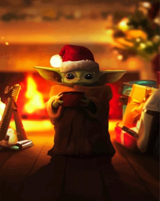 Baby Yoda Santa Diamond Paintings