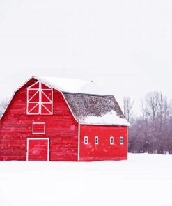 Barn In Snow Diamond Paintings