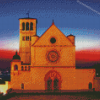 Basilica Of San Francesco D Assisi Sunset Colors Diamond Paintings