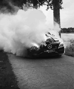 Black And White Smoke Car Diamond Paintings