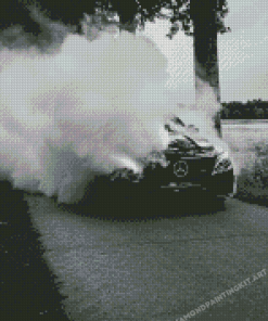 Black And White Smoke Car Diamond Paintings