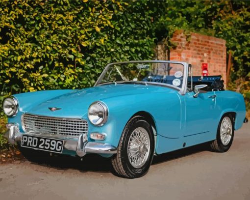 Blue Austin Healey Sprite Diamond Paintings