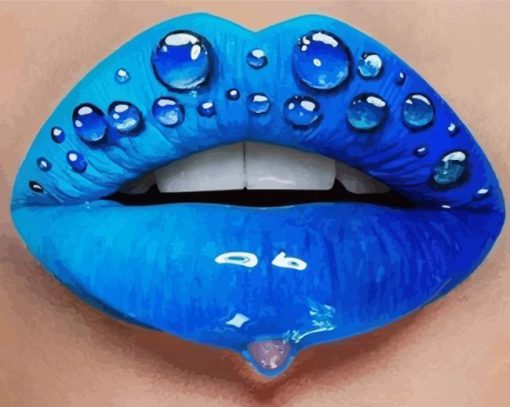 Blue Lips Diamond Paintings