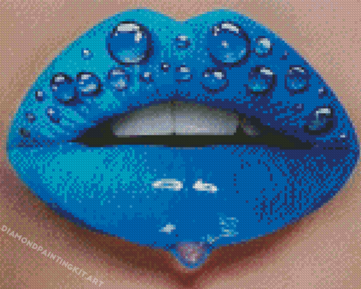 Blue Lips Diamond Paintings