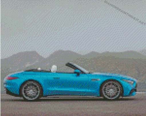 Blue Mercedes Sl Diamond Paintings