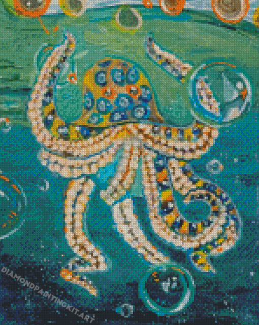 Blue Ring Octopus Diamond Paintings