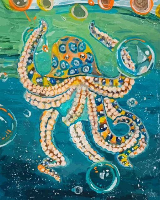 Blue Ring Octopus Diamond Paintings