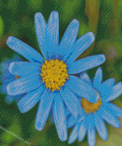 Blue Yellow Flowers Diamond Paintings