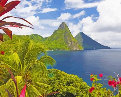 Caribbean Island Saint Lucia Diamond Paintings